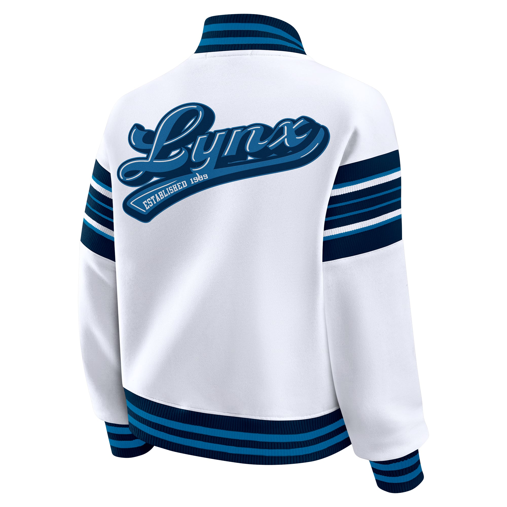 Veste sweat-shirt en polaire WNBA blanche/noire à boutons-pression pour femme WEAR by Erin Andrews