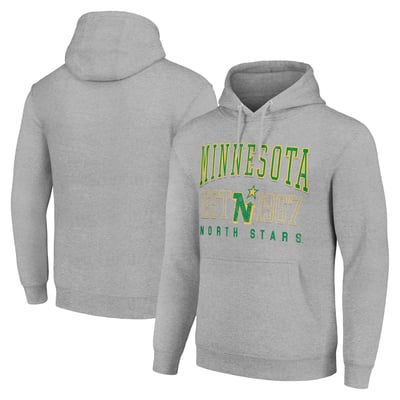 Minnesota North Stars Starter Retro Graphic Pullover Hoodie - Heather Gray