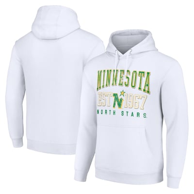 Minnesota North Stars Starter Retro Graphic Pullover Hoodie - White