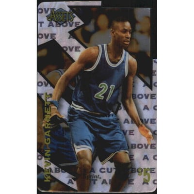 1996 Assets A Cut Above Phone Cards #8 Kevin Garnett