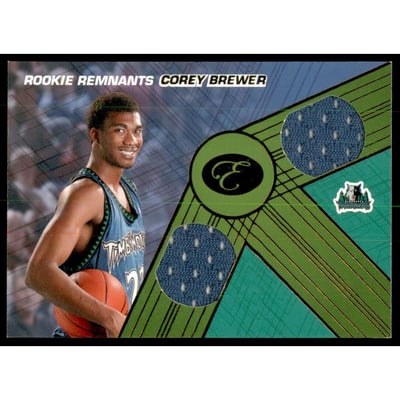 2007-08 Bowman Elevation Rookie Relics Dual 19 #CB Corey Brewer