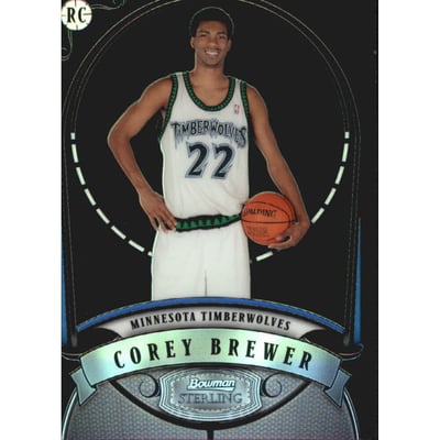 2007-08 Bowman Sterling Refractors Black #CB1 Corey Brewer