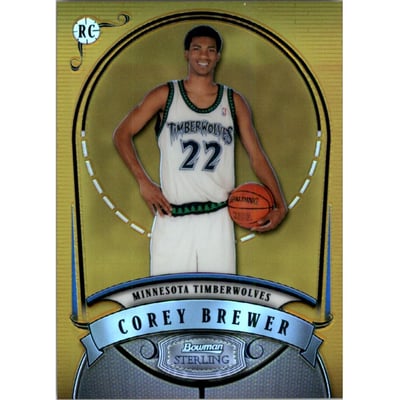 2007-08 Bowman Sterling Refractors Gold #CB1 Corey Brewer