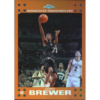 2007-08 Topps Chrome Refractors Orange #129 Corey Brewer