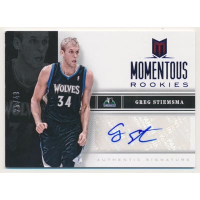 2012-13 Momentum Momentous Rookies Autographs Blue #41 Greg Stiemsma