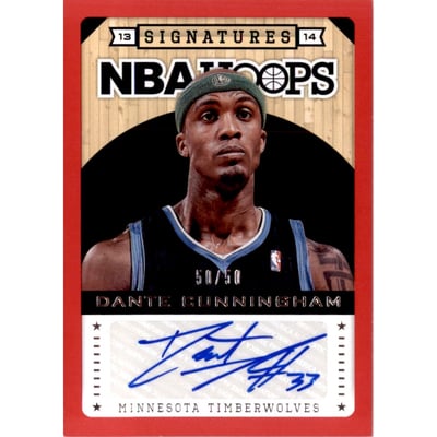 2013-14 Hoops Autographs Red #51 Dante Cunningham/50