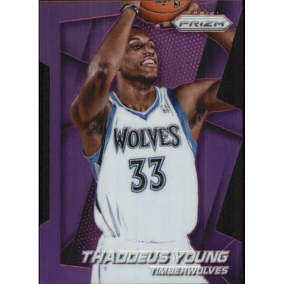 2014-15 Panini Prizm Prizms Purple Die Cut #14 Thaddeus Young