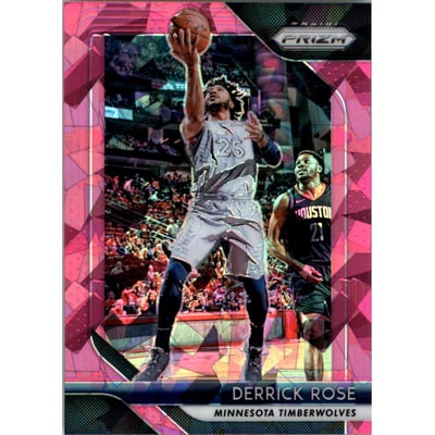 2018-19 Panini Prizm Prizms Pink Ice #77 Derrick Rose
