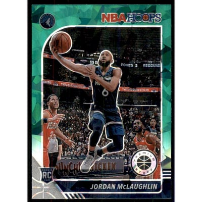 2019-20 Hoops Premium Stock Prizms Green Cracked Ice #255 Jordan McLaughlin