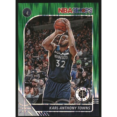 2019-20 Hoops Premium Stock Prizms Green Flash #111 Karl-Anthony Towns