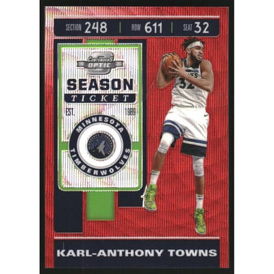 2019-20 Panini Contenders Optic Red Wave #14 Karl-Anthony Towns