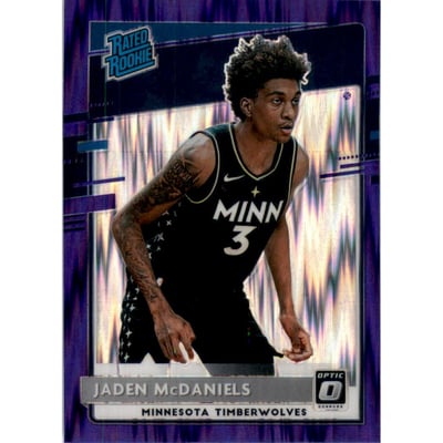 2020-21 Donruss Optic Purple Shock #178 Jaden McDaniels RR