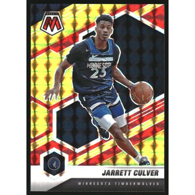2020-21 Panini Mosaic Mosaic Choice Fusion Red and Yellow #176 Jarrett Culver