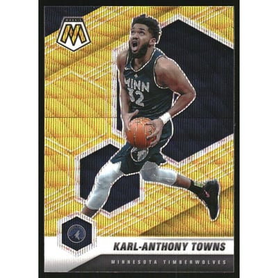 2020-21 Panini Mosaic Mosaic Gold Wave #124 Karl-Anthony Towns
