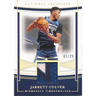 2020-21 Panini National Treasures Material Treasures Prime #16 Jarrett Culver/25