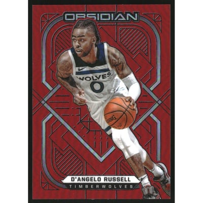 2020-21 Panini Obsidian Electric Etch Red Flood #107 D'Angelo Russell