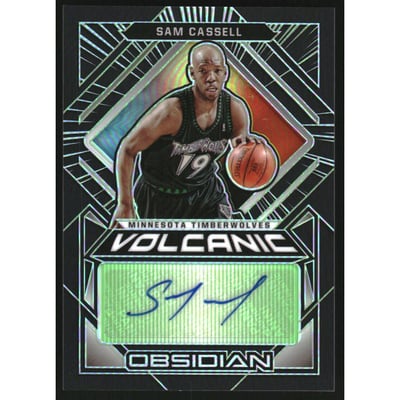 2020-21 Panini Obsidian Volcanic Signatures Electric Etch Green #8 Sam Cassell/25