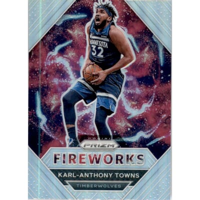 2020-21 Panini Prizm Fireworks Prizms Silver #23 Karl-Anthony Towns