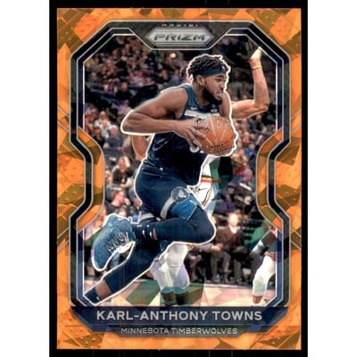 2020-21 Panini Prizm Prizms Orange Ice #167 Karl-Anthony Towns
