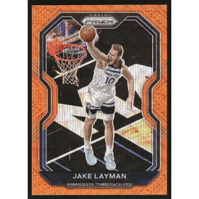 2020-21 Panini Prizm Prizms Orange Wave #245 Jake Layman