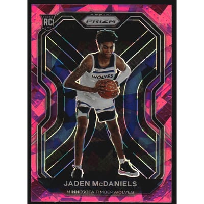 2020-21 Panini Prizm Prizms Pink Ice #277 Jaden McDaniels