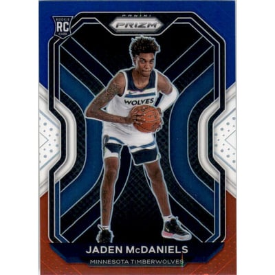 2020-21 Panini Prizm Prizms Red White and Blue #277 Jaden McDaniels