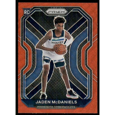 2020-21 Panini Prizm Prizms Ruby Wave #277 Jaden McDaniels