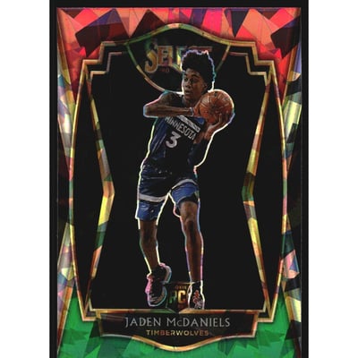 2020-21 Select Prizms Red White Green Ice #197 Jaden McDaniels