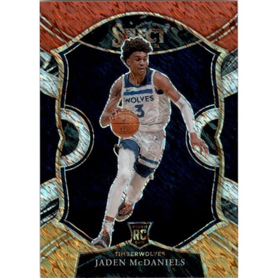 2020-21 Select Prizms Red White Orange Shimmer #88 Jaden McDaniels