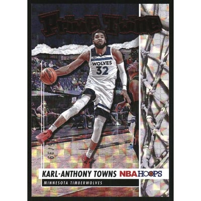 2021-22 Hoops Prime Twine Hyper Red #9 Karl-Anthony Towns