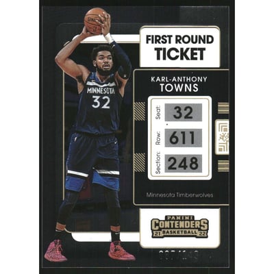 2021-22 Panini Contenders First Round Ticket #15 Karl-Anthony Towns