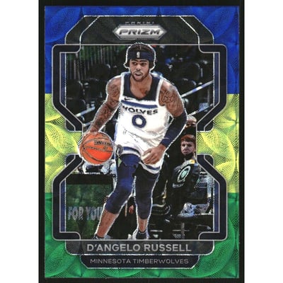 2021-22 Panini Prizm Prizms Choice Blue Yellow and Green #52 D'Angelo Russell