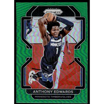 2021-22 Panini Prizm Prizms Green #37 Anthony Edwards
