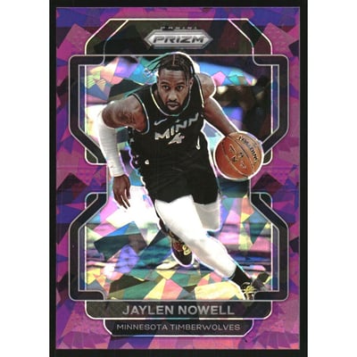 2021-22 Panini Prizm Prizms Purple Ice #41 Jaylen Nowell