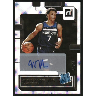 2022-23 Donruss Rated Rookies Signatures Holo Frame #226 Wendell Moore Jr.