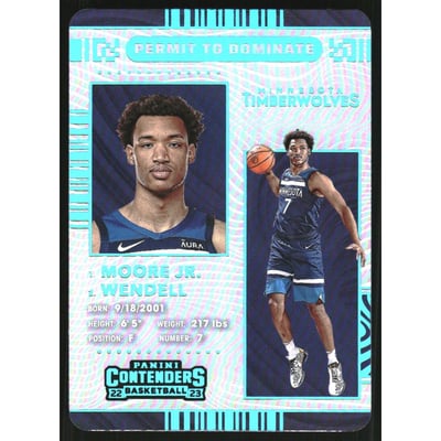 2022-23 Panini Contenders Permit to Dominate #18 Wendell Moore Jr.