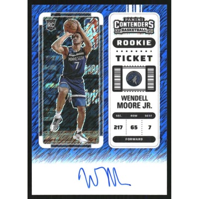 2022-23 Panini Contenders Premium Blue Shimmer FOTL #103 Wendell Moore Jr.
