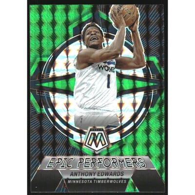 2022-23 Panini Mosaic Epic Performers Mosaic Green #16 Anthony Edwards
