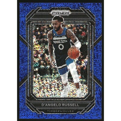 2022-23 Panini Prizm Prizm Blue Sparkle #43 D'Angelo Russell