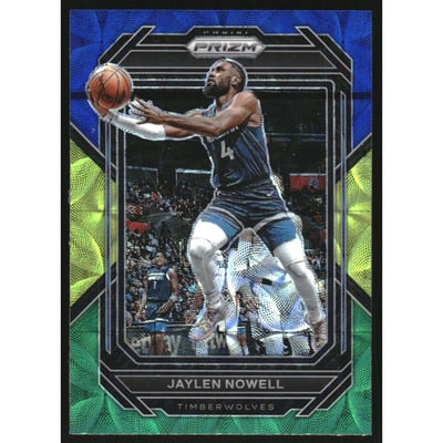 2022-23 Panini Prizm Prizms Choice Blue Yellow and Green #70 Jaylen Nowell
