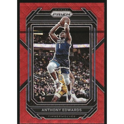 2022-23 Panini Prizm Prizms Ruby Wave #56 Anthony Edwards