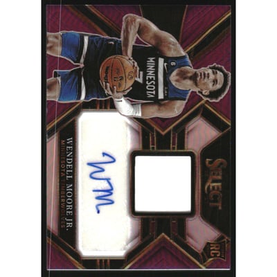 2022-23 Select Rookie Jersey Autographs Purple #20 Wendell Moore Jr.
