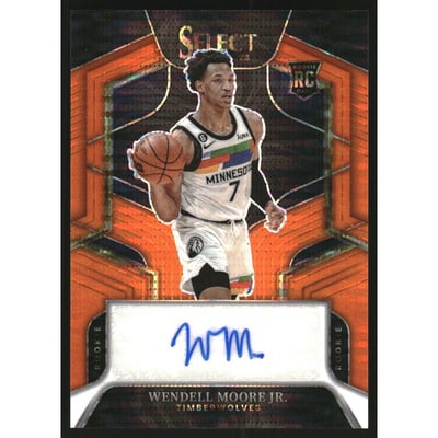 2022-23 Select Rookie Signatures Neon Orange Pulsar Prizms FOTL #7 Wendell Moore Jr.