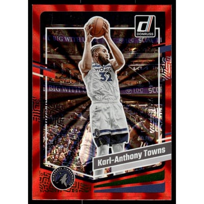 2023-24 Donruss Holo Red Laser #155 Karl-Anthony Towns