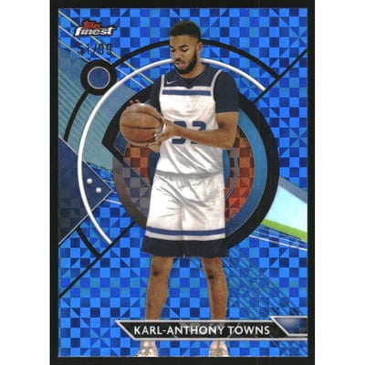 2023-24 Finest Blue Checkerboard Refractors #28 Karl-Anthony Towns C