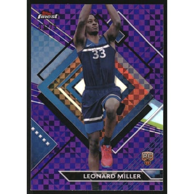 2023-24 Finest Purple Checkerboard Refractors #297 Leonard Miller R