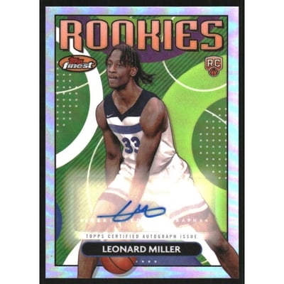 2023-24 Finest Rookie Autographs Refractors #RFALM Leonard Miller