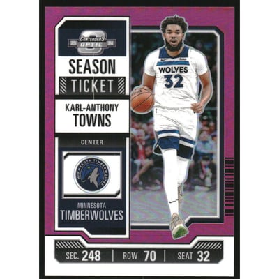 2023-24 Panini Contenders Optic Pink #52 Karl-Anthony Towns