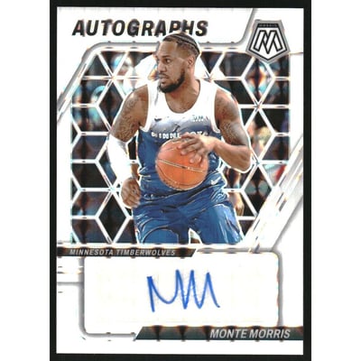 2023-24 Panini Mosaic Autographs Mosaic White #47 Monte Morris