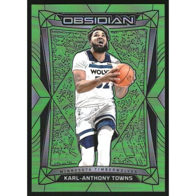 2023-24 Panini Obsidian Electric Etch Green Flood #62 Karl-Anthony Towns